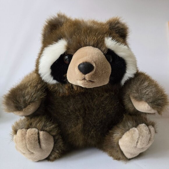Mary Meyer Plush Raccoon Stuffed Animal Toy 10" Brown Eyes - Picture 1 of 16